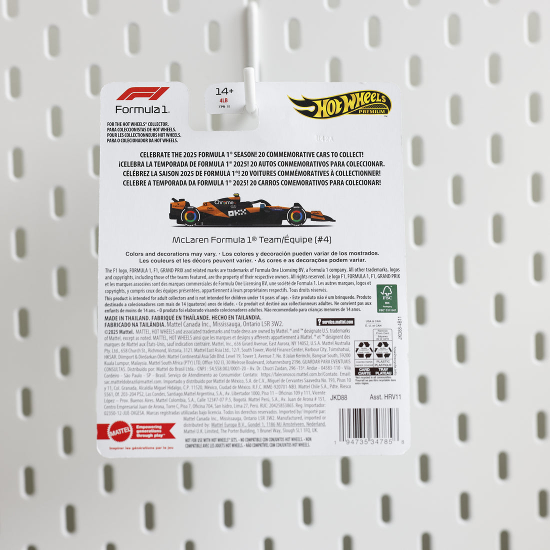 Hot Wheels Premium Race Team F1 2026 – McLaren F1 Team #4 Lando Norris | Mix 1J | 2025 Official Livery | Premium Diecast